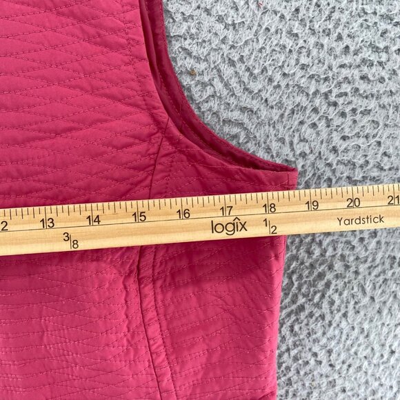 Talbots Jacket Womens Small Petite Pink Vest Quilted Sleeveless Full Zip Pocket - Picture 9 of 11